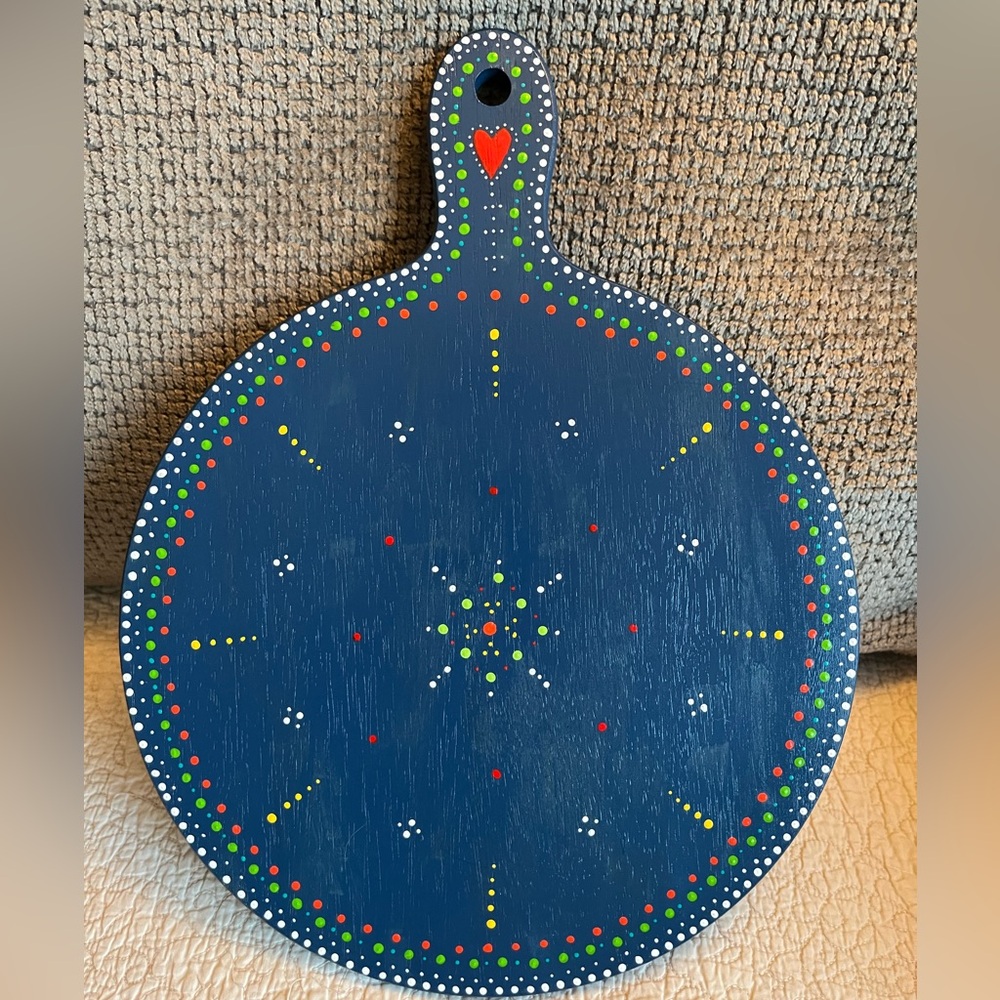 Handpainted Wooden Blue Decorative Board